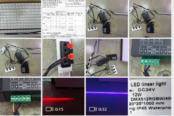 A technician demonstrating how to connect LED lights